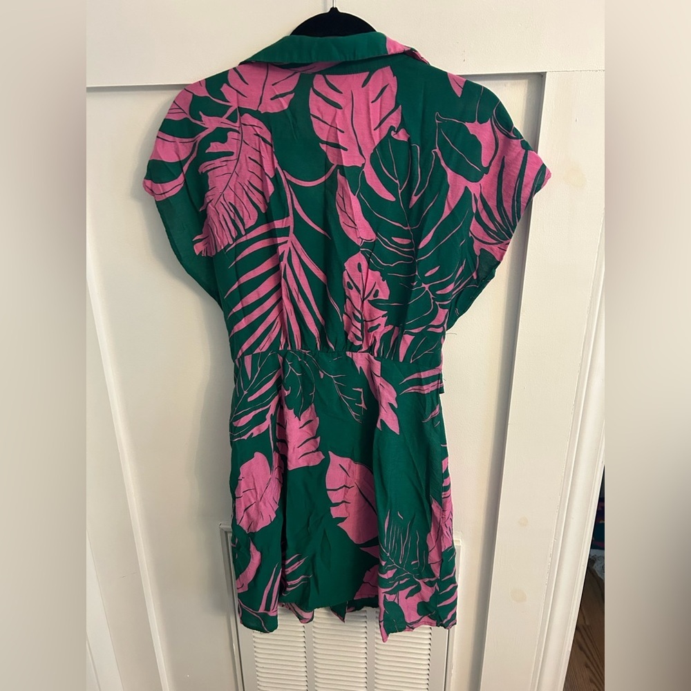 Mango tropical print mini shirt dress size medium - Picture 5 of 5